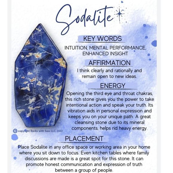 Mens Sodalite 6mm, 8" Bracelet Custom made new Mental Performance Energy Enhance - Picture 9 of 9